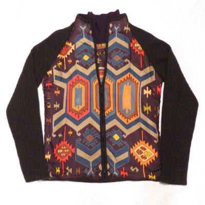 26809【1円スタート】HERMES エルメス マルジェラ期 キリム アンサンブル ファスナーニットカーディガンME タートルネックLA レディース