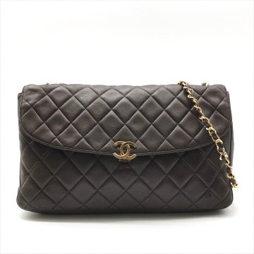 1円 CHANEL シャネル ココマーク マトラッセ30 ラムスキン チェーン ショルダー バッグ ブラウン ブランド 鞄 カバン BAG a10593