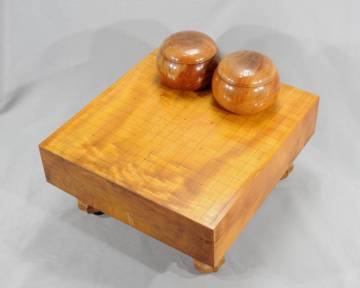 囲碁セット　32－33号スワブテ碁石　那智黒石　杢入り碁笥 杢入り碁盤