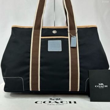 【入手困難/極美品】コーチ COACH ハンプトンズ ウィークエンド トートバッグ ビジネスバッグ ハンドバッグ A4可 メンズ 黒 大容量 肩掛け