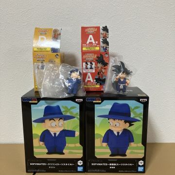 ドラゴンボールフィギュア SOFVIMATES 孫悟空 クリリン /一番くじ ASSEMBLE COLLECTION 孫悟空（紫道着ver.）クリリン（スーツver.）計４種