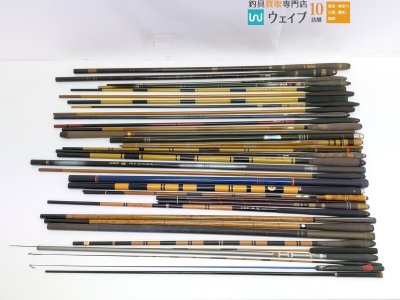 ダイワ 波紋 硬調 21、NFT 翔雲 21、ルシード 山吹 硬調 3004 他 へら竿 のべ竿 ジャンク大量 ジャンク品