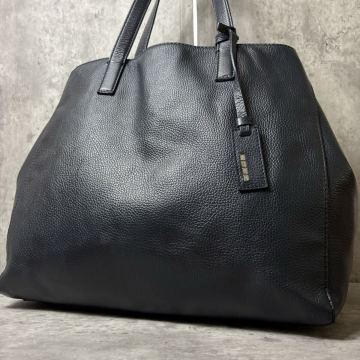 美品/内側ペイズリー●ETRO エトロ トートバッグ 肩掛け ショルダー レザー 本革 A4収納可 大容量 ビジネス メンズ ネイビー ブルー