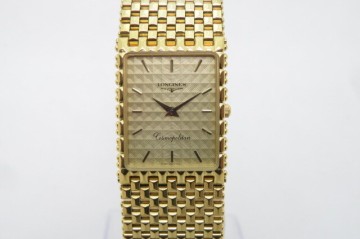 1円～【動品】LONGINES ロンジン Cosmopolitan コスモポリタン HT1965 SWISS 1500 メンズ 腕時計 レクタンギュラ― ゴールド　1-1-12