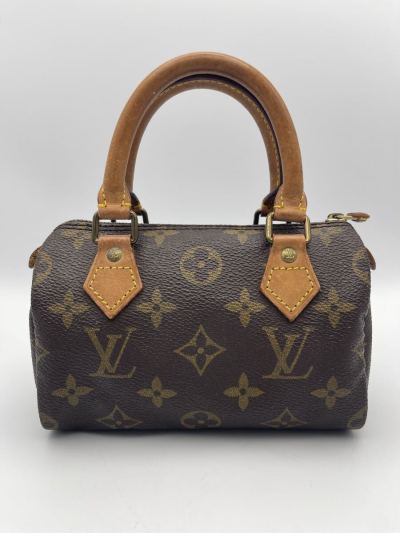 美品 ルイヴィトン ハンドバッグ モノグラム ミニスピーディ M41534 ブラウン レディース LOUIS VUITTON ポーチ ミニバッグ TH0952