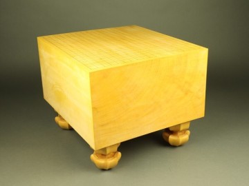 【宇】KC313 国産 本榧 厚手碁盤 板厚8.5寸(25cm) 桐盤覆 高級囲碁道具