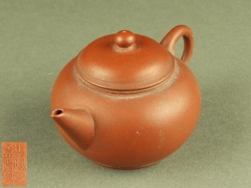 【宇】KC327 唐物 墨縁斎景堂製 朱泥急須 単孔口 煎茶道具