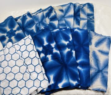 アンティーク 雪花絞り輪っか 布おむつ　 昭和レトロおしめ 藍染 木綿 オムツ