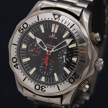 1円 稼働 オメガ シーマスターアメリカズカップ レーシング 2269.52 AT/自動巻 ブラック文字盤 11.7OH済 メンズ腕時計 0010120 10MGT KMR