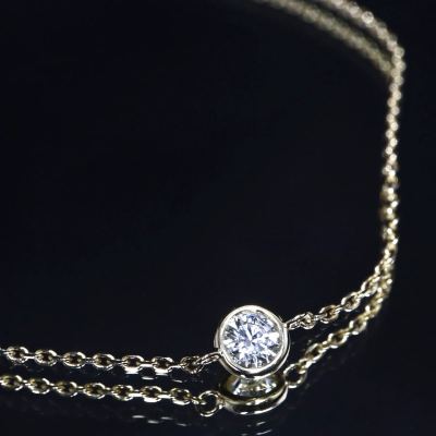 K18!!0.09ct!!【TASAKI(田崎真珠)】■天然ダイヤモンドブレスレット■N 約1.1g 約18.5cm diamond bracelet jewelry EA8/EA9 U737