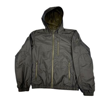 【1円スタート】美品 PRADA プラダ ナイロン ブルゾン ジャケット ナイロンジャケット ブラック2019年モデル ネイビー S