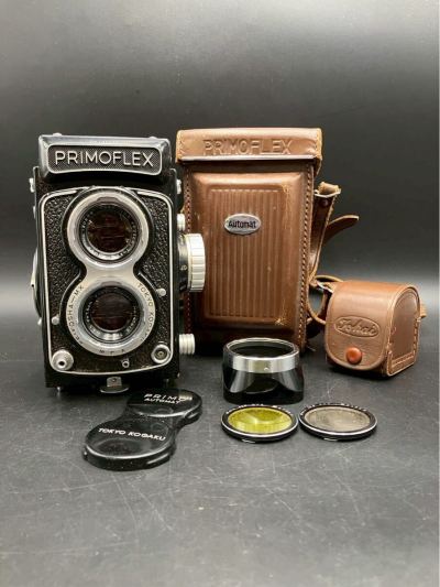 杉本　10月　No.328 PRIMOFLEX プリモフレックス　 二眼レフカメラ　フィルムカメラ　レトロ　コレクション　ケース付き　動作未確認