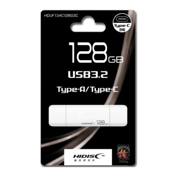 HIDISC USB3.2 /128GB Gen2 Type-C メモリ Type-Aコネクタ搭載 HDUF134C128G3C 【1円スタート出品・新品・送料無料】