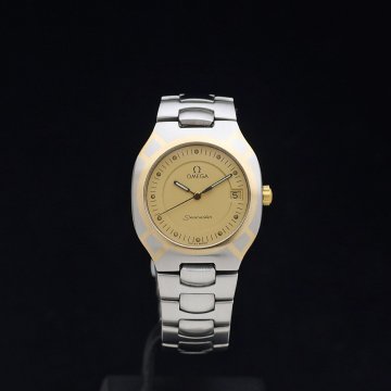 1円～ 美品 電池交換済 OMEGA オメガ シーマスター ポラリス SS・K18YG メンズ クォーツ ゴールド文字盤