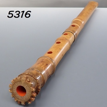 ●FK-5316　古竹　尺八　精華　在銘　銀三線　藤巻　長さ約55㎝　20251106