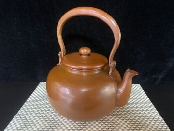 sn★又五郎 刻印 銅製 薬缶 銅瓶 水注 銅 やかん 水差 金属工芸 現状品★