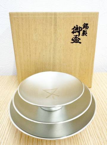 1円～ 錫製 御盃 ３個セット 盃 酒器 インテリア コレクション 木箱付き