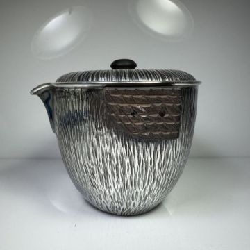 純銀製 甚次郎造 異形 木摘 木取手 急須 銀瓶 煎茶道具 古美術品 純銀保証