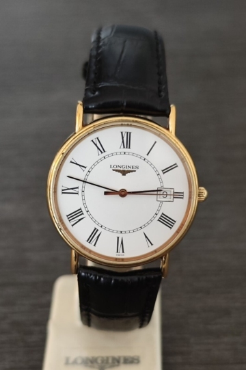 稼働品 ロンジン L4.636.2メンズ腕時計 白色ローマ数字文字盤 三針デイト 