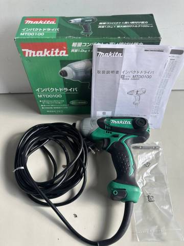 ⑤t317◆makita マキタ◆インパクトドライバ MTD0100 工具 DIY用品 電動工具 AC100V ハンドツール 説明書 箱付 動作品