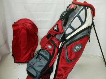 Caobra コブラ 9.0型 軽量 アスリート スタンド★中古★(WHxGYxRED)ゴルフ キャディバック