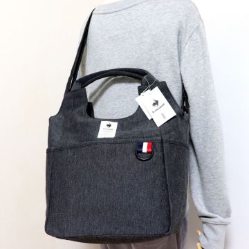 ★ルコック le coq sportif 新品 便利 ポケットいっぱい シンプル ショルダー トートバッグ BAG 鞄 バッグ 濃灰 [36246-030] 一 六★QWER