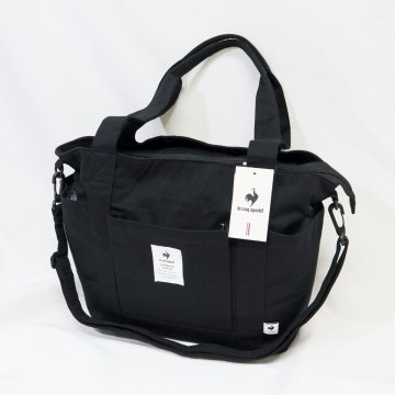 ★ルコック le coq sportif 新品 便利 ポケットいっぱい シンプル ショルダー トートバッグ BAG 鞄 バッグ 黒 [36237-001] 一 六★QWER★
