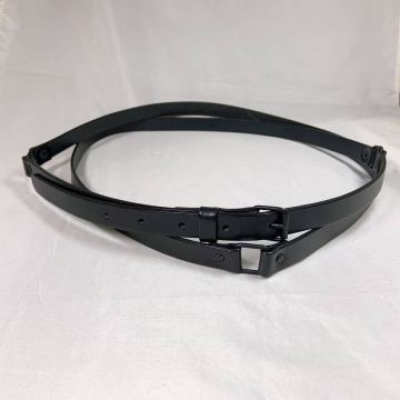 07AW Hedi ラストコレクション アイコン Dior homme ナロー ダブルレザー ベルト バンド 85 USED/ディオールオム バックル ベルト