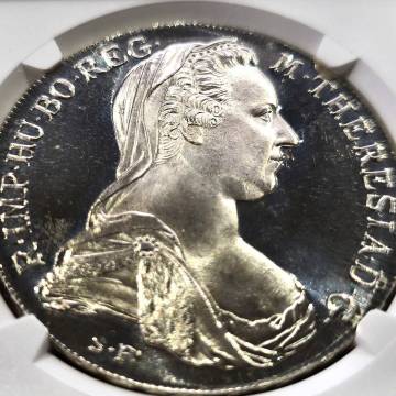 ★１円スタート★【ターラー 大型銀貨 高鑑定 PF68 CAMEO】1780年 オーストリア NGC マリア テレジア テレサ 子宝 お守り 資産保全 コイン