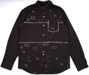 JONIO愛用 アンダーカバー 2003SS/SCAB オリジナル 超希少 瘡蓋デザイン/ハンドステッチ長袖シャツ 黒/Lサイズ 奇跡的な新品!! affa/ma-1