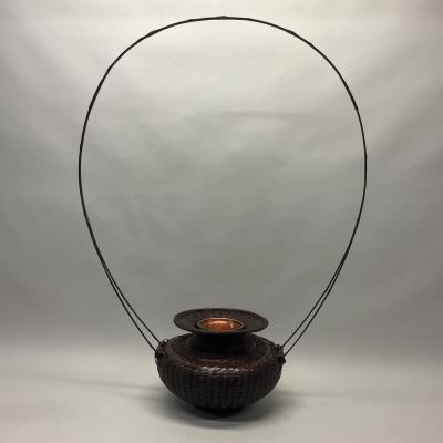 いけばな　池坊　だるま牡丹籠　 ダルマ牡丹篭　大　竹細工　 花籠