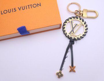 LOUIS VUITTON ルイヴィトン M63082 ポルトクレ・ベリー LVサークル キーホルダー チャーム ブラック×ゴールド 服飾小物 箱付 1円~　T0452