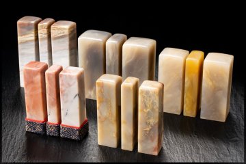 ◆天香楼◆ 巴林石 三ヶ組印材 5組　経年時代物 唐物AJ2105