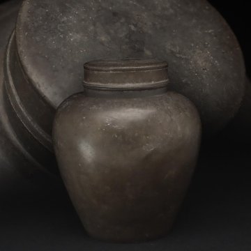 FD599 時代 古錫 茶壷・大茶壺 高17cm / 重1.2kg・錫茶心壺・茶葉罐・茶入・茶叶罐 煎茶道具 茶具 茶器 古美術