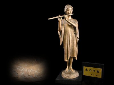 【雲】某資産家収蔵品 田中昭 大ブロンズ像「春の序曲」高さ64.5cm 古美術品(女性像置物オブジェ)DJ816 CATnjgmkl