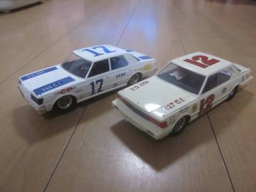 スロットカー 完成車 2台 日産 セドリック レプリカシャーシ トヨタ クラウン モノグラムシャーシ テスト走行のみ