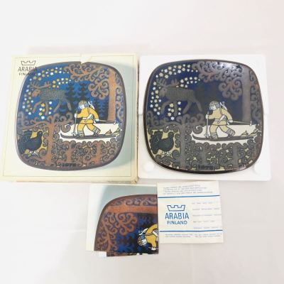 1円 未使用 ARABIA アラビア kalevala カレワラ イヤープレート 1978 飾り皿 食器