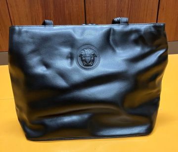 【H416】GIANNI VERSACE ジャンニヴェルサーチ ハンドバッグ レザー 黒 ブラック 鞄 現状品