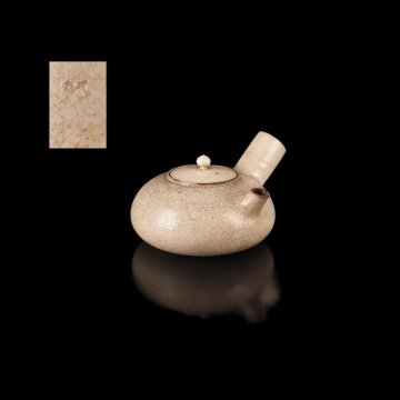 【夢工房】時代 白磁 煎茶 急須 在印　長幅11㎝　SE-075