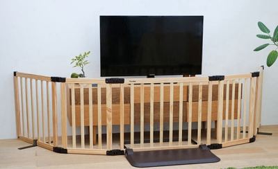 訳あり 日本育児 おくだけとおせんぼ スマートワイドWoody ベビーフェンス ベビーゲート 木製 木製ベビーサークル ジャンク品