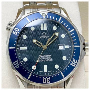 付属品、ベルト2種付き☆極美品のオメガシーマスター300mメンズ・ラージサイズ時計☆2541-80☆