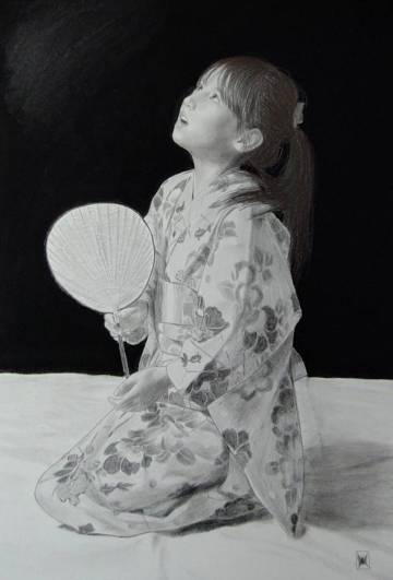 福田宏樹（新作) ＊花火「Maika」鉛筆作品 No.11＊ Art Renewal Center(米国) 準会員 Associate Living Master承認