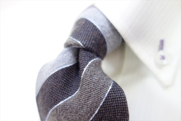 9045◆スーツ カンパニー THE SUIT COMPANY ストライプ柄 シルクウールネクタイ