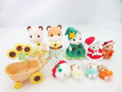 G8880【シルバニアファミリー】ハムスターファミリー ハッピークリスマスフレンズ etc★キャラクタードール 人形 ドールハウス★良品★