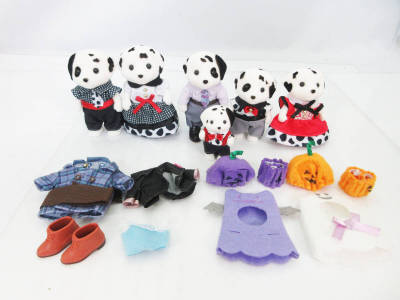 G8883【シルバニアファミリー】ダルメシアンファミリー/ハロウィーン コスチューム etc★キャラクタードール 人形 ドールハウス★良品★