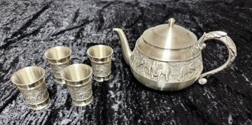 ORIENTAL PEWTER (THAILAAND)cm.LTD オリエンタル　ピューター　TIN97％　 アンティーク　　 ティーセット　 ティーポット　 