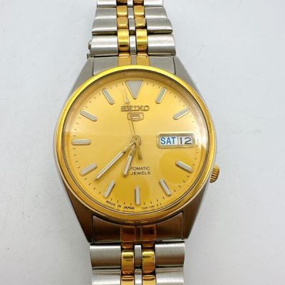 A112-17 １円スタート 稼働品 機械式 SEIKO セイコー5 自動巻き メンズ腕時計 レア 希少品 ビンテージ ゴールド 7S26-3060