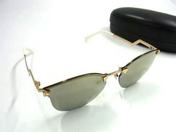 1円 ■極美品■ FENDI フェンディ FF0040/S ミラーレンズ サングラス メガネ 眼鏡 レディース メンズ ゴールド系 FU4264