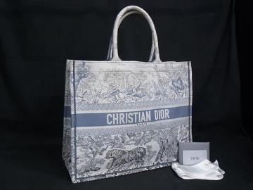 1円■美品■ ChristianDior ディオール ブックトート トワル ド ジュイ キャンバス ハンドバッグ ショルダーバッグ オフホワイト系 FV3781