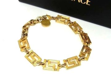 1円 VERSACE ヴェルサーチ メデューサ グレカ ブレスレット アクセサリー レディース メンズ ゴールド系 FU5201